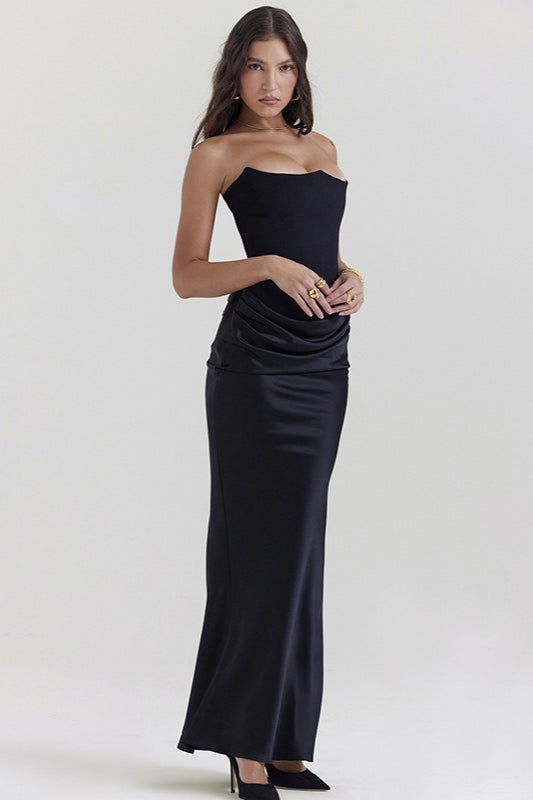Sexy Backless Cinched Waist Maxi Dress