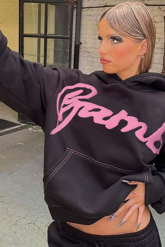 Trendy Letter Print Hoodie