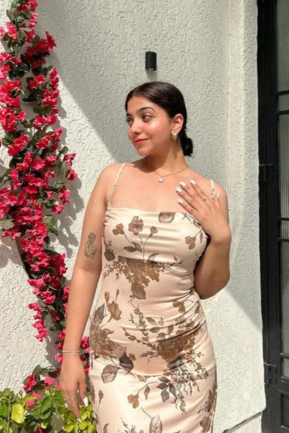 Elegant Floral Print Maxi Dress