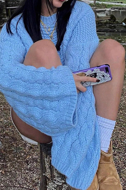 Chunky Cable Knit Loose Sweater