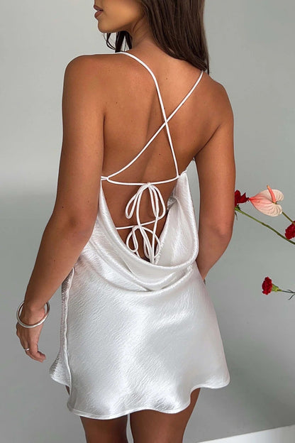 Sleeveless Backless Silk Dress