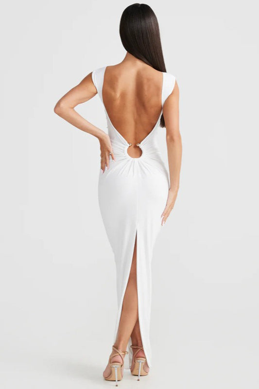 Slit V-Neck Bodycon Dress
