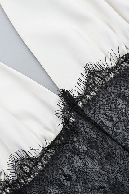 Sexy V Neck Backless Lace Dress