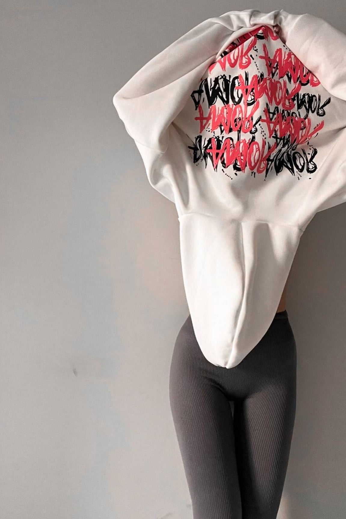 Oversized Letter Print Hoodie