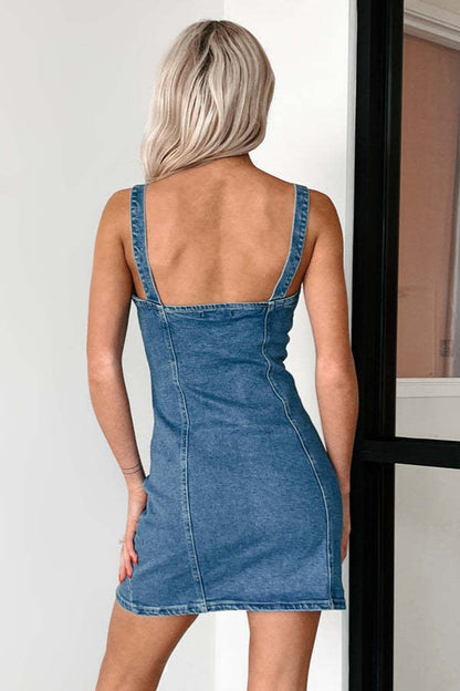 Sexy V Neck Denim Dress
