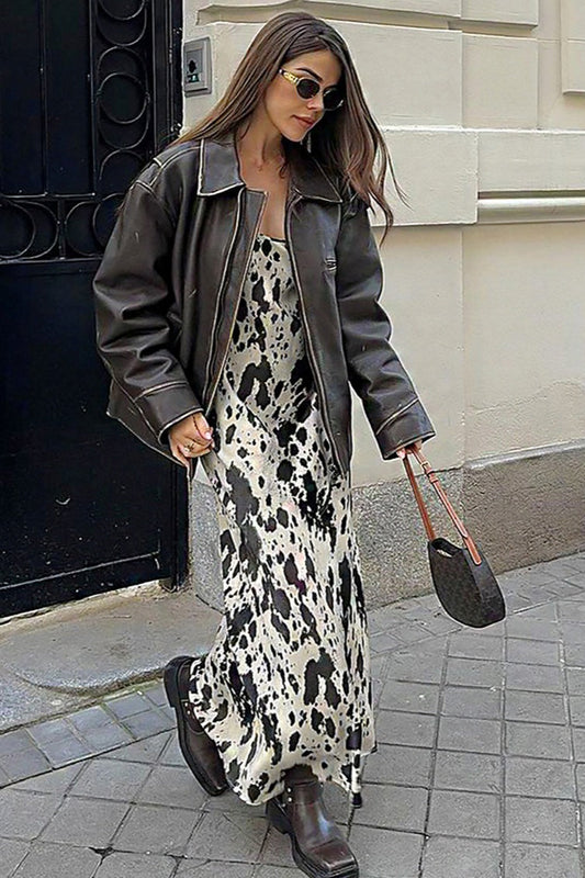 Vintage Floral High-Waist Slip Dress