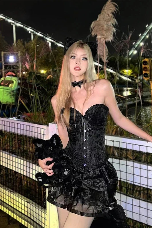 Gothic Kitty Corset Halloween Costume