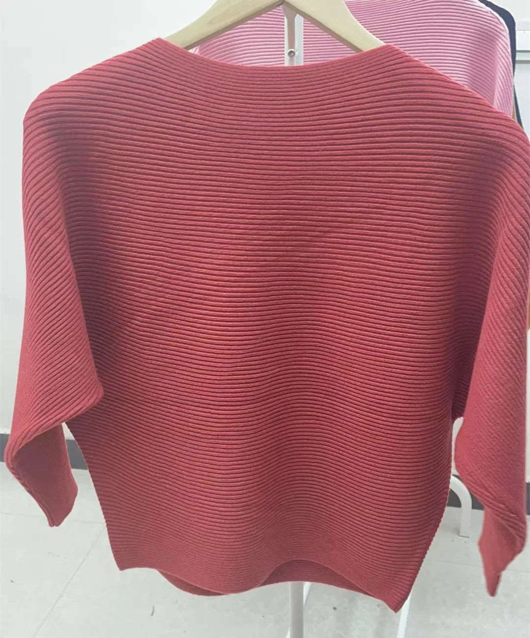 High Stretch Knitwear Wide Pullover Batwing Loose Sweater