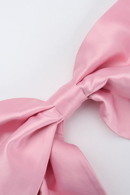 Satin Bow Low-Back Party Dress