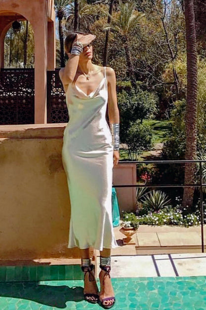 Sultry Open Back Slip Dress