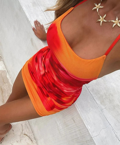 Sequin Halter Backless Hip Wrap Mini Dress