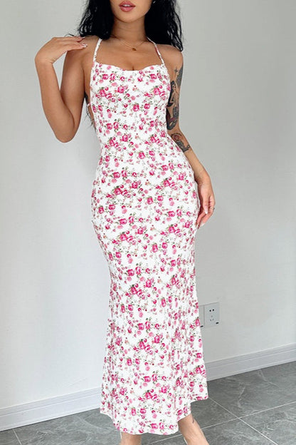 Floral Low Back Slip Dress