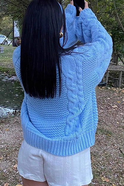 Chunky Cable Knit Loose Sweater
