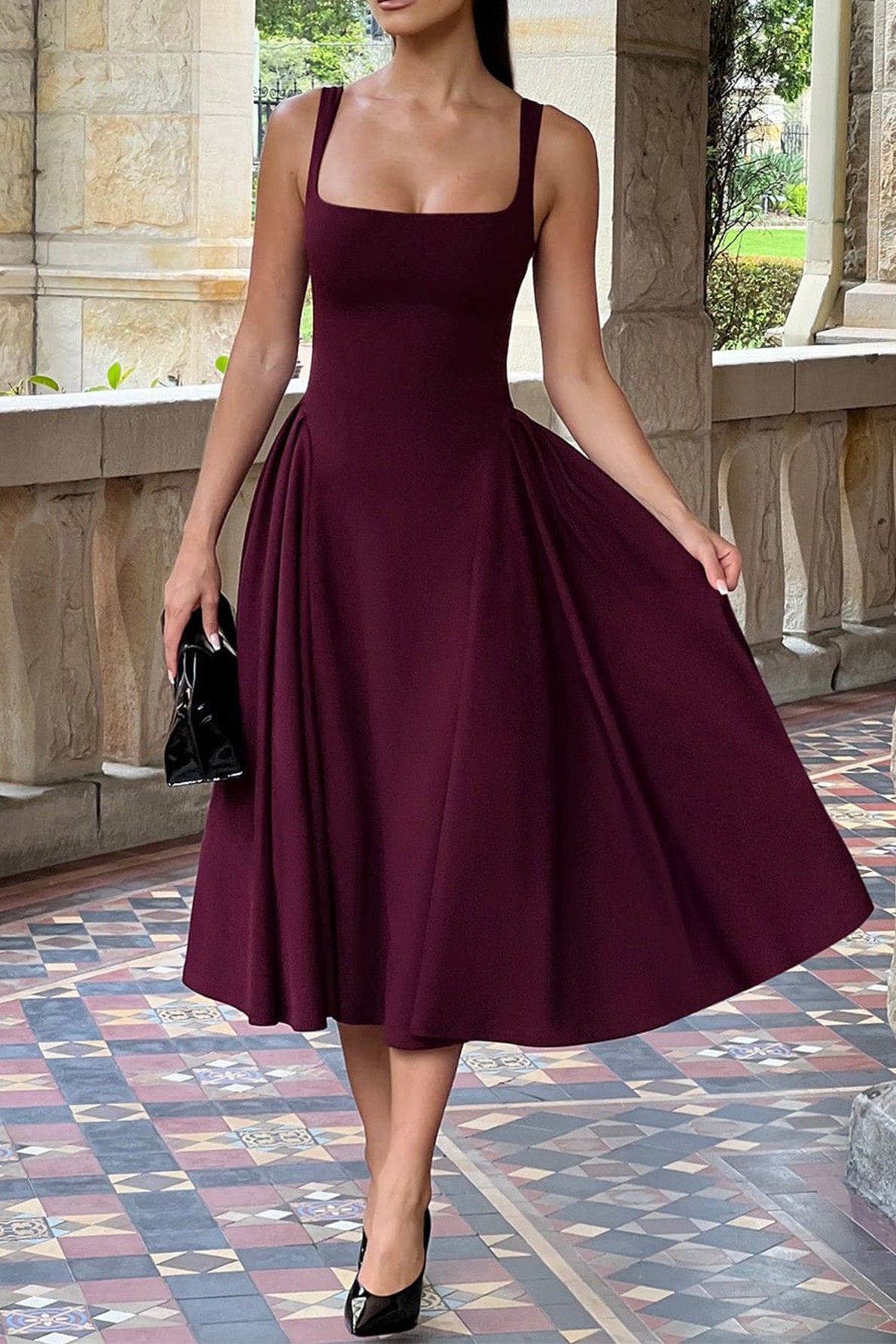 Sleeveless Cami Midi Work Dress