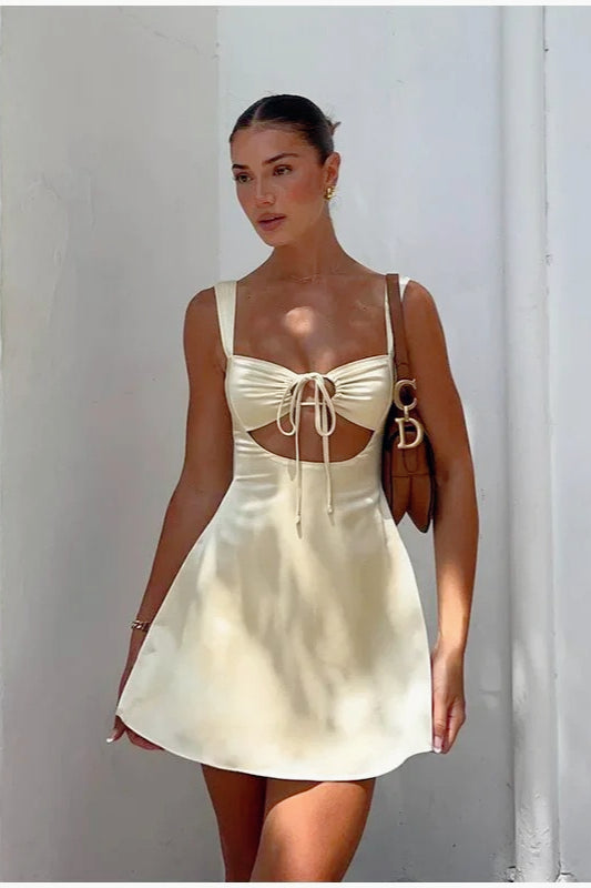 Sheer Tie Detail Slip Dress