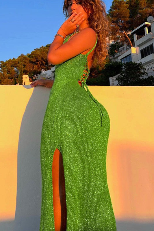 Bodycon Side Slit Slip Dress