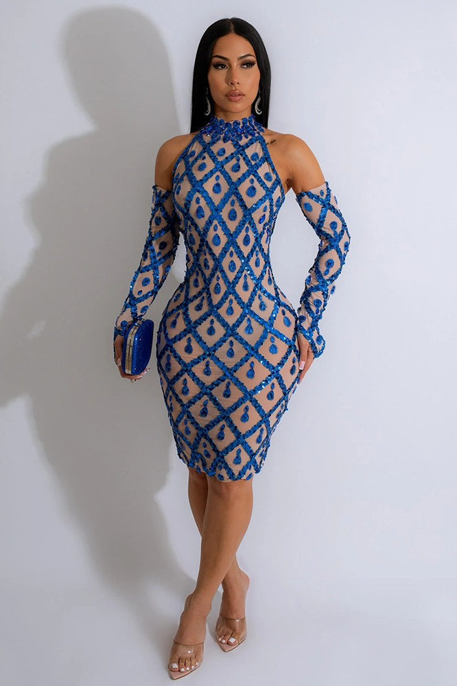 Stylish Sequin Bodycon Cocktail Dress