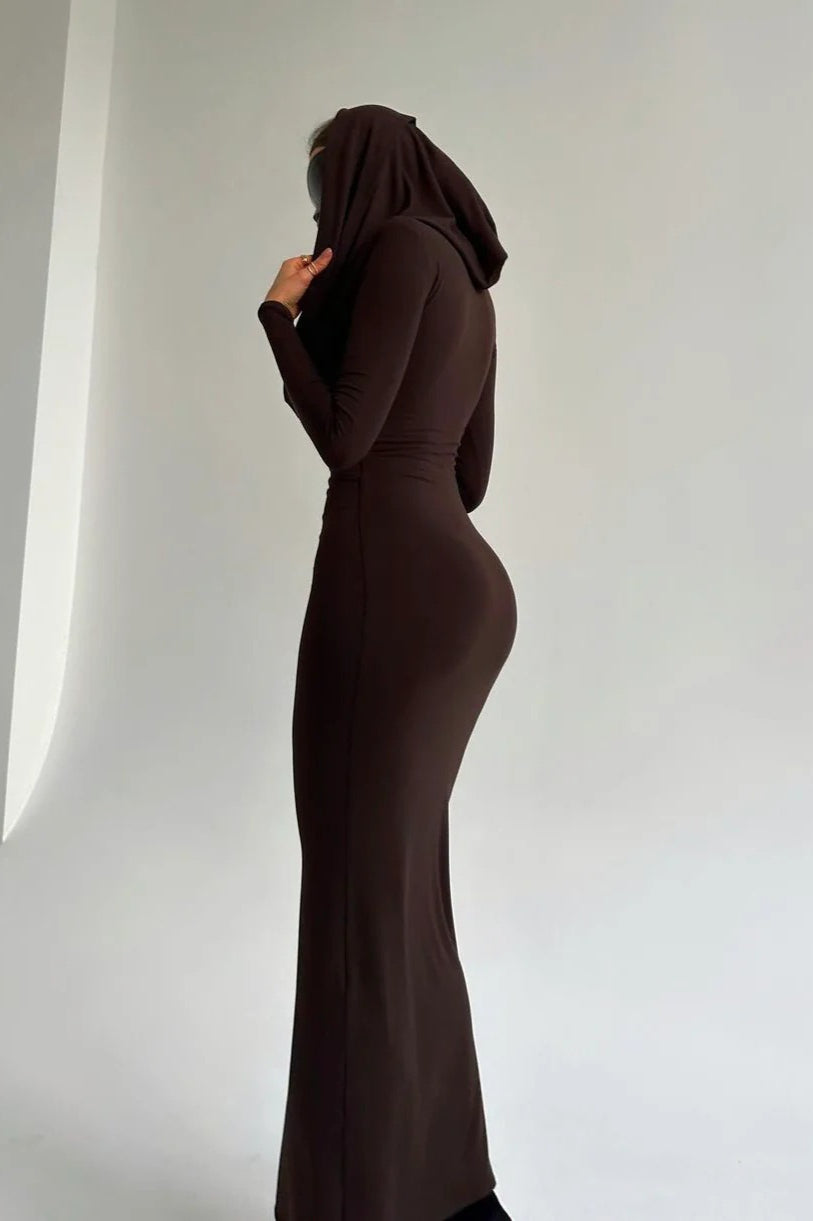 Slim-Fit Solid Color Party Dress