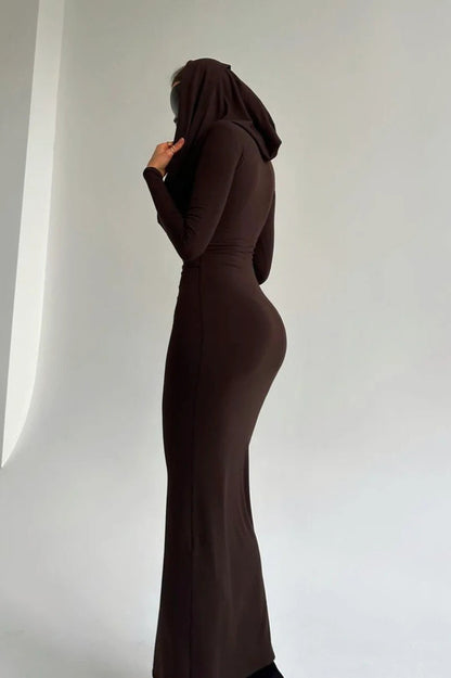 Slim-Fit Solid Color Party Dress