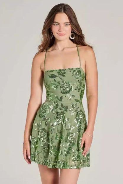 Sexy Cami Bodycon Short Sequin Dress