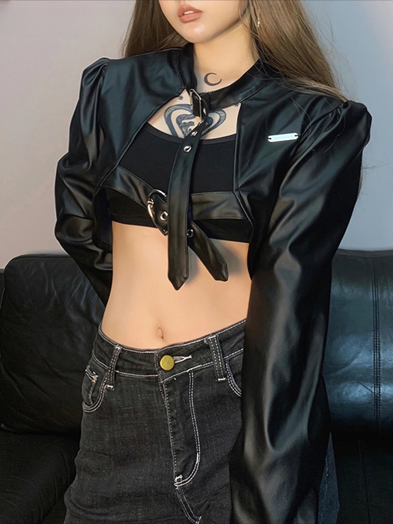 Locomotive O-Neck Cropped Jacket