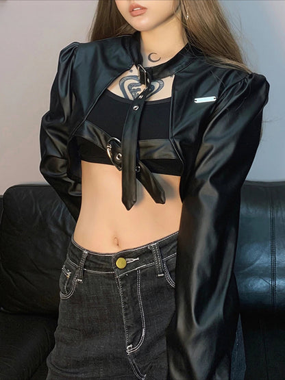 Locomotive O-Neck Cropped Jacket