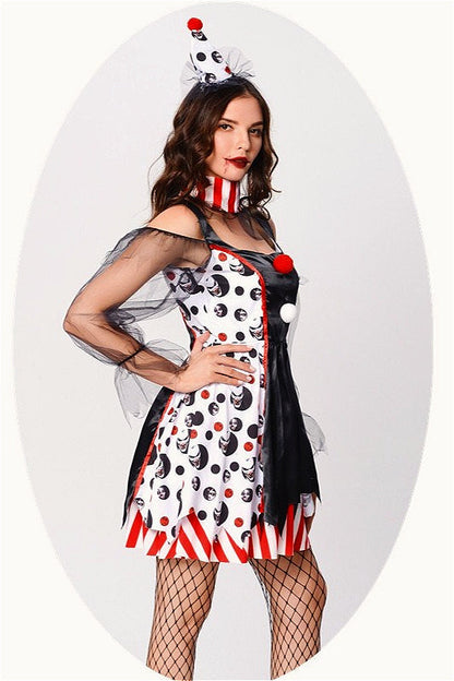 Evil Circus Clown Halloween Club Stage Party Dress