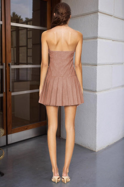 Fashion Ruched Halter Work Dress