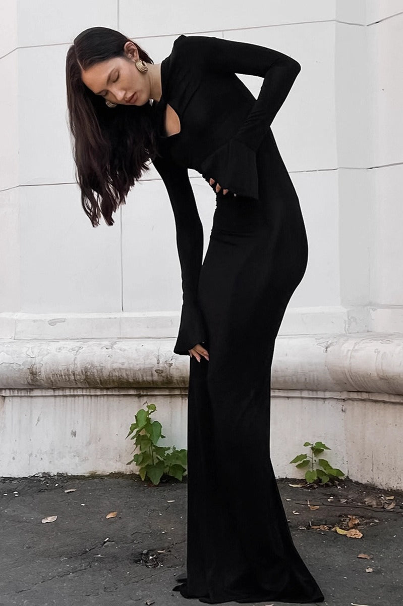 Bell Sleeve Knit Work Dress