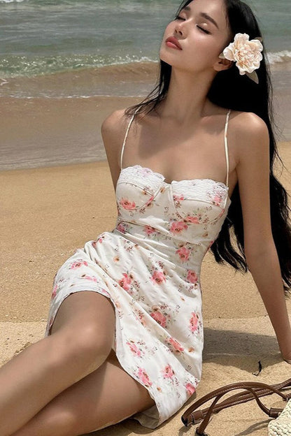 Floral Ruffle Slip Dress