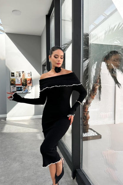 Slim-Fit One-Shoulder Ruffle Work Dress