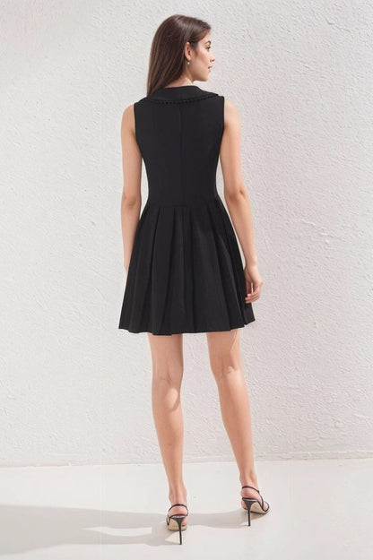 Ruffle V Neck Mini Work Dress