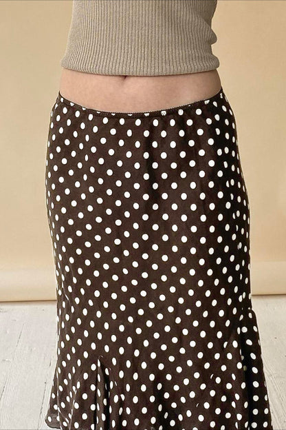 Polka Dot Low Waist Mermaid Skirt