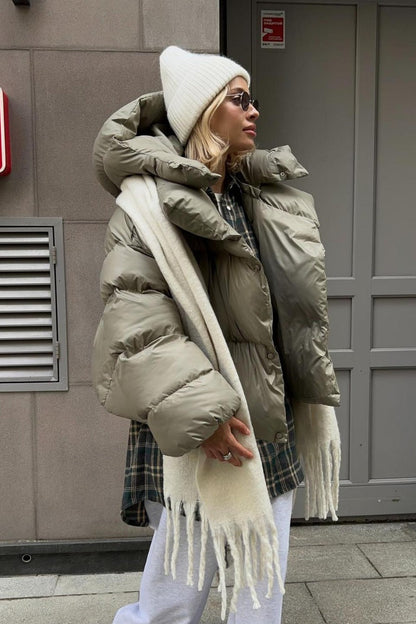 Hooded Cropped Puffer Coat