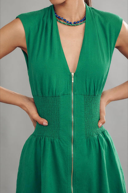 Elegant Fitted Zipper Work Dress