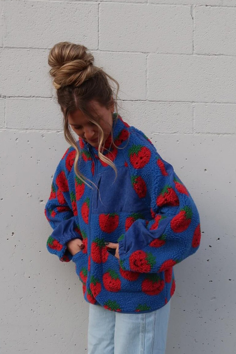 Printed Faux Shearling Coat