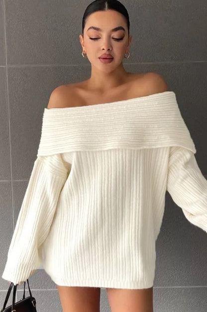 Bardot Neck Long Sleeve Sweater