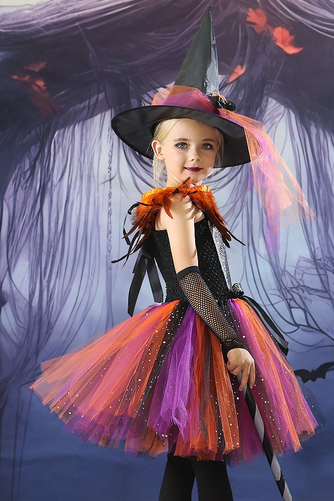 Feather Witch Kid Halloween Costume