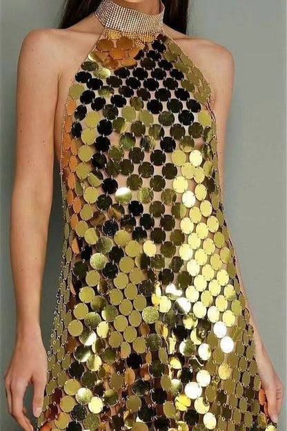 Handmade Beaded Sequin Club Slim Sequin Dress