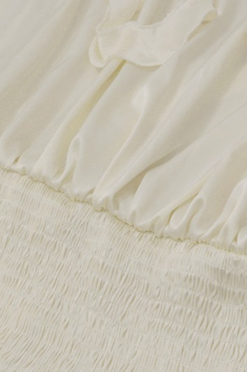 Ruffle Trim Bell Sleeve Party Dress