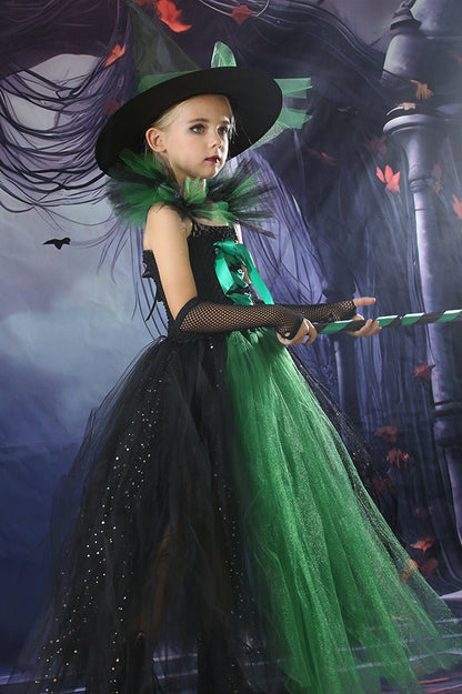 Witch Tutu Dress Kid Halloween Costume