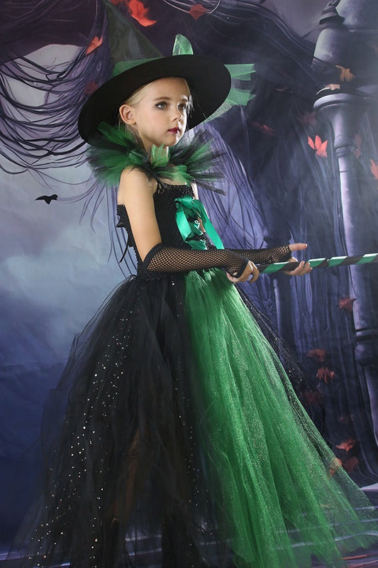 Witch Tutu Dress Kid Halloween Costume