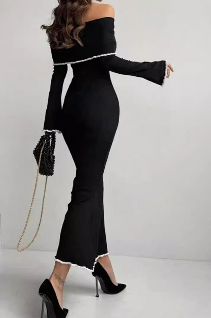 One-Shoulder Knit Work Dress