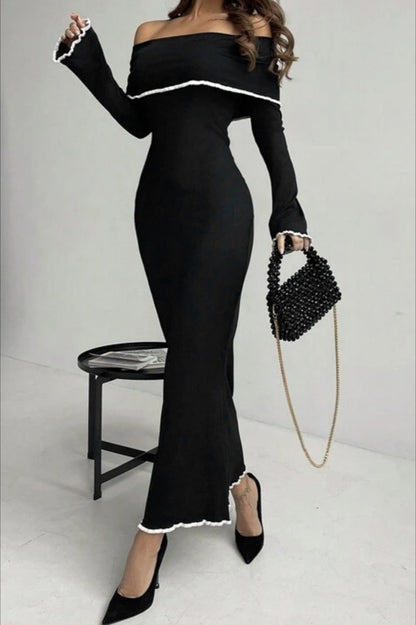 One-Shoulder Knit Work Dress