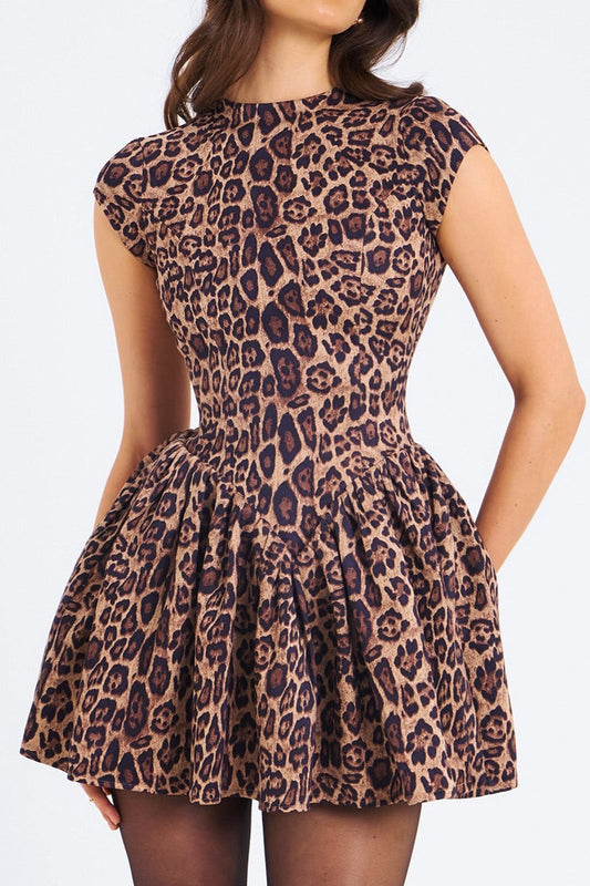 Flirty Leopard Backless Party Dress