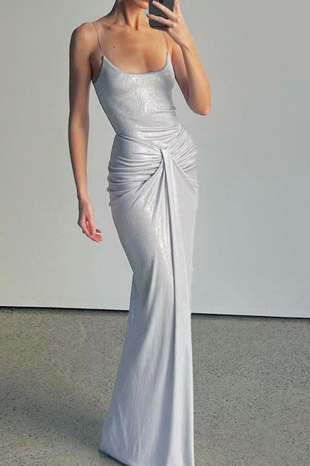 Ruched Twist Detail Slip Dress