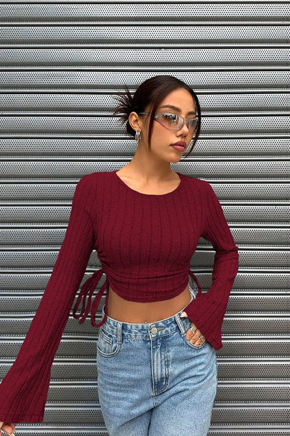 Slim Fit Cropped Knit Sweater