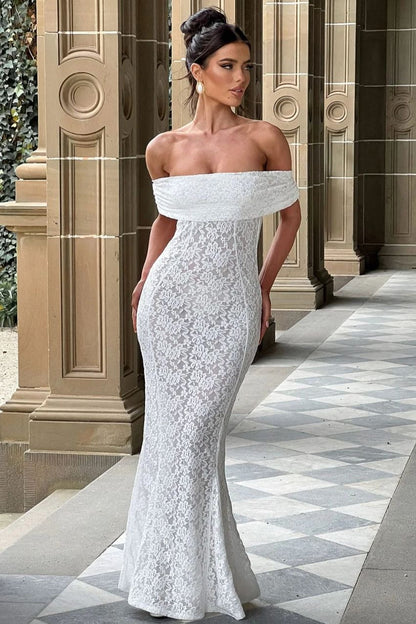 Sexy Floral Lace Backless Lace Dress
