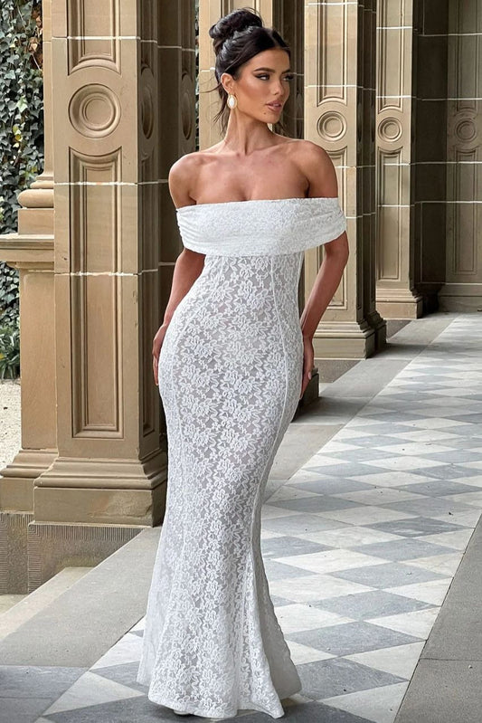 Sexy Floral Lace Backless Lace Dress