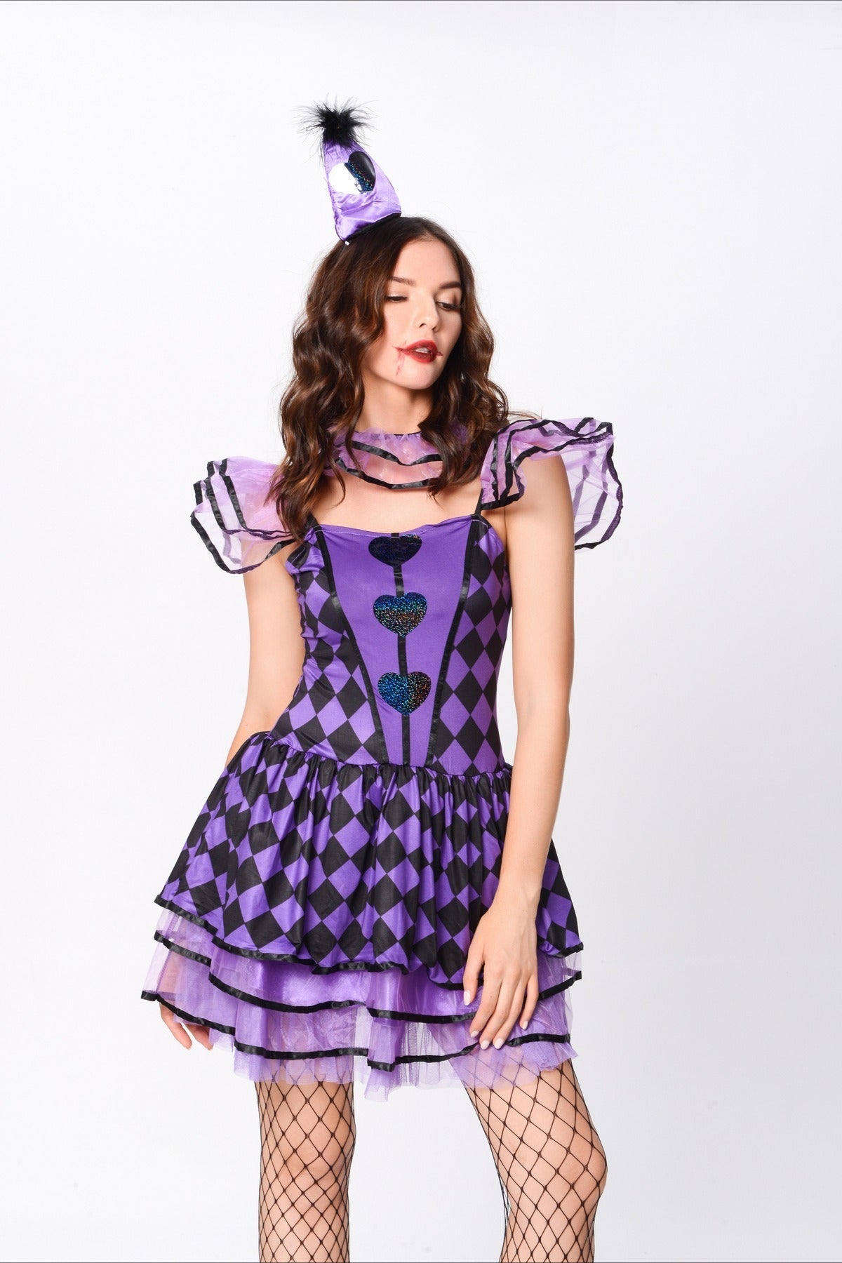 Evil Circus Clown Halloween Club Stage Party Dress